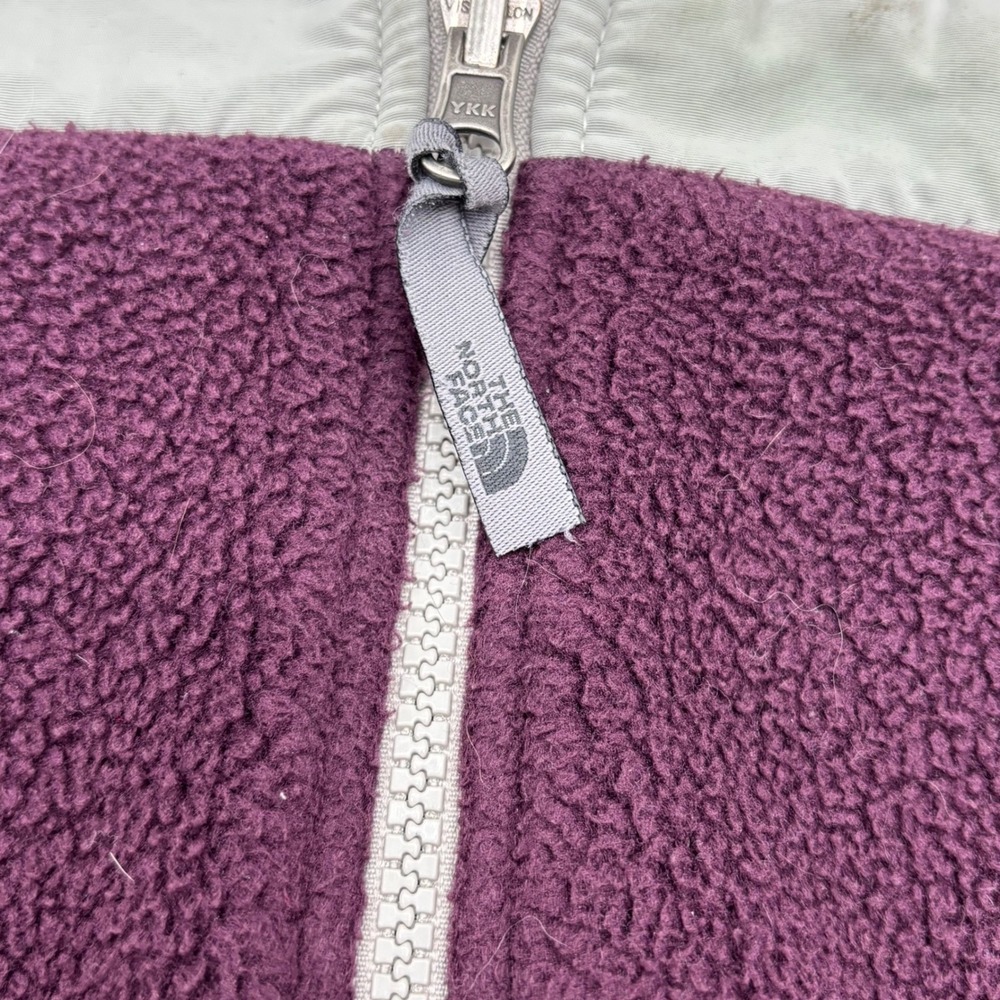 The North Face Fleece Jacket Womens Medium M Purple Grey Zip Up Pocket - Picture 11 of 12